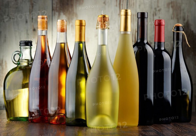 Composition with assorted bottles of wine