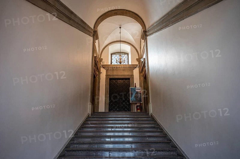 Krakow, Poland, March 23, 2024, Arched interior and staircase at the Wawel royal castle, Europe
