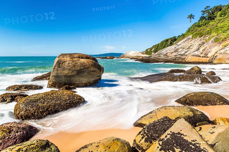 Beach in Balneario Camboriu, Santa Catarina, Brazil. Estaleirinho Beach