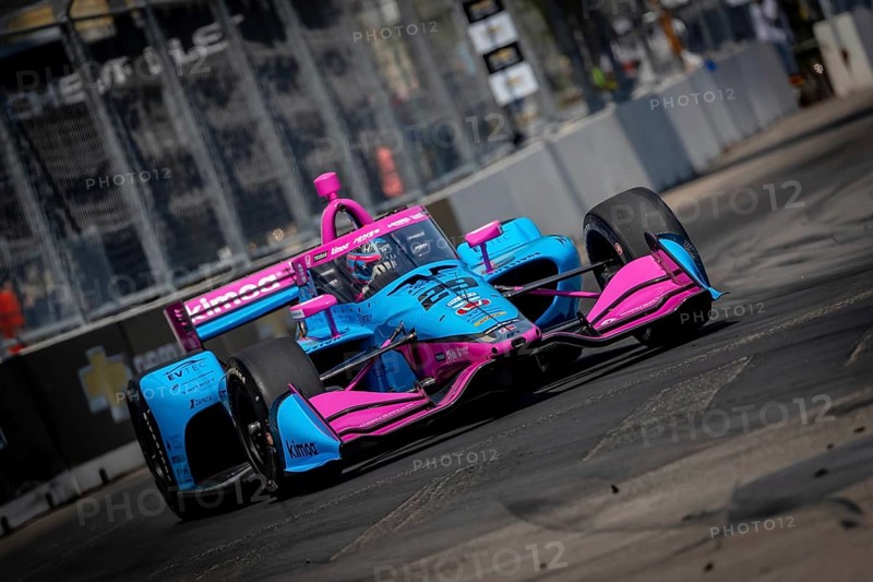 INDYCAR driver, DEVLIN DeFRANCESCO (29) of Toronto, Canada, travels through the turns in his Andretti Steinbrenner Autosport Honda car during a practice session for the Chevrolet Detroit Grand Prix at the Streets of Downtown Detroit in Detroit, MI, USA, North America