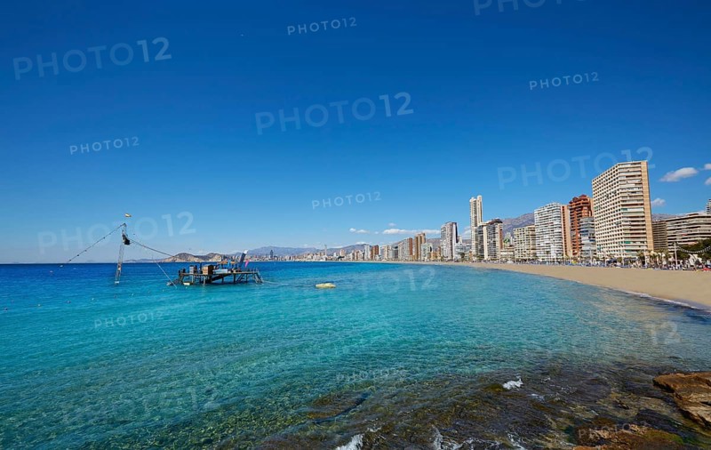 Benidorm Levante beach in Alicante Mediterranean of Spain
