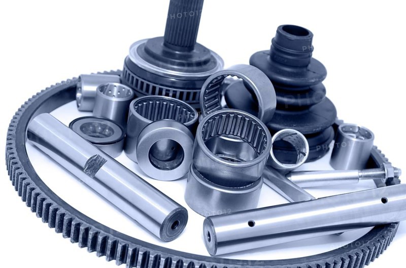 Some auto spare parts against white background