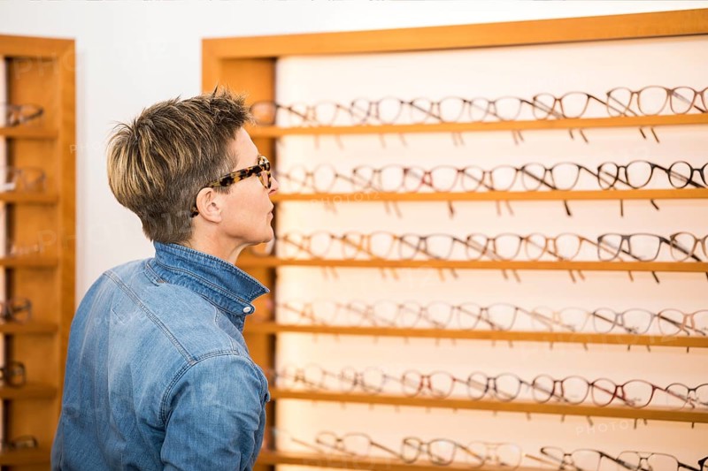 An image of a woman in a eyewear store