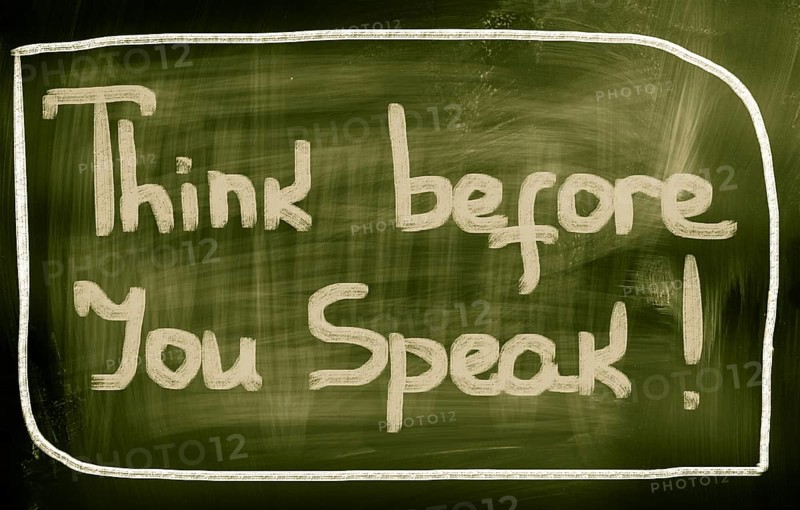 Think Before You Speak Concept