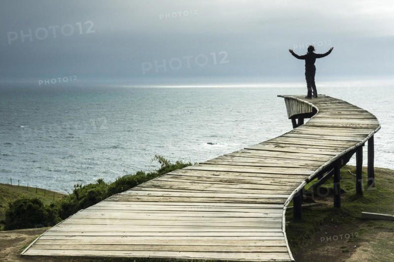 Muelle de las ánimas, Pirulil, costa occidental de la Isla Grande de Chiloé, provincia de Chiloé, región de Los Lagos, Patagonia, República de Chile, América del Sur