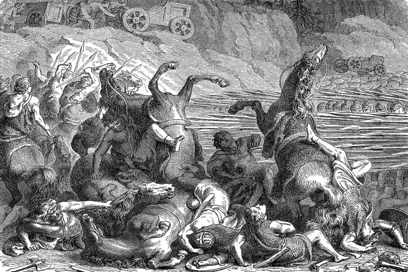 Alexander the Great fighting against the Thracians, 335 BC