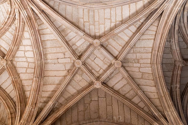 Gothic style ribbed vault in the Monastery of San Juan de los Reyes of Toledo, Spain, Europe