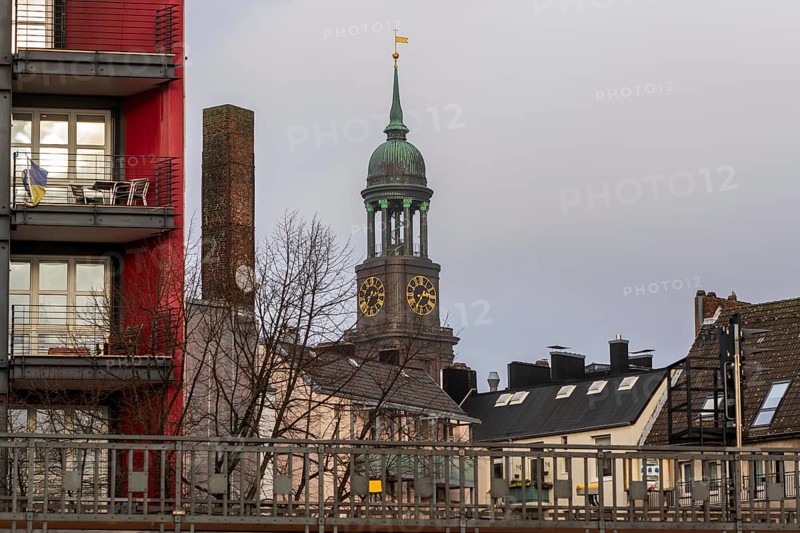 View of the St. Michaelis Church in Hamburg