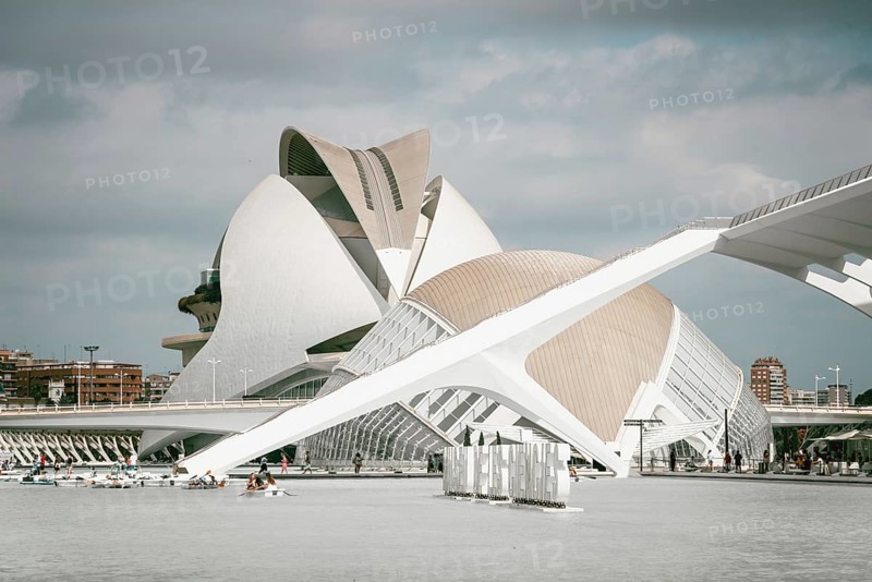 Valencia, Spain, July 30, 2023: View of the City of Arts and Sciences. It was designed by famous Spanish architect Santiago Calatrava, Europe