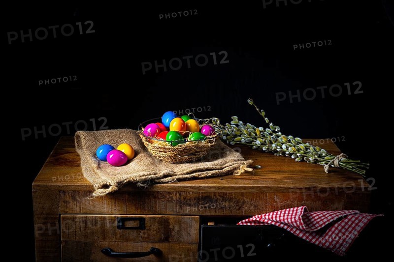 Colourful Easter eggs, an atmospheric decoration