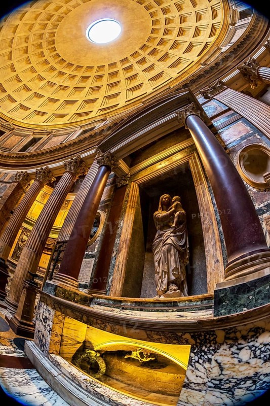 Italy, Rome, Pantheon. Tomb of Raphael and dome Austria, Europe