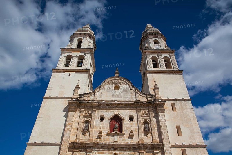 The Our Lady of the Immaculate Conception Cathedral. It is the main Catholic building within the fortified city of Campeche in Mexico