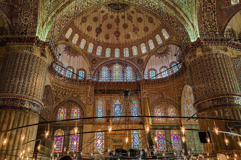 Blue mosque interior, istanbul, turkey