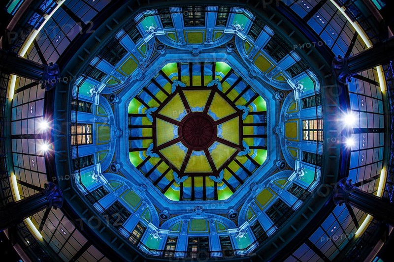 Ceiling painting of Tokyo Station. Shooting Location: Tokyo metropolitan area