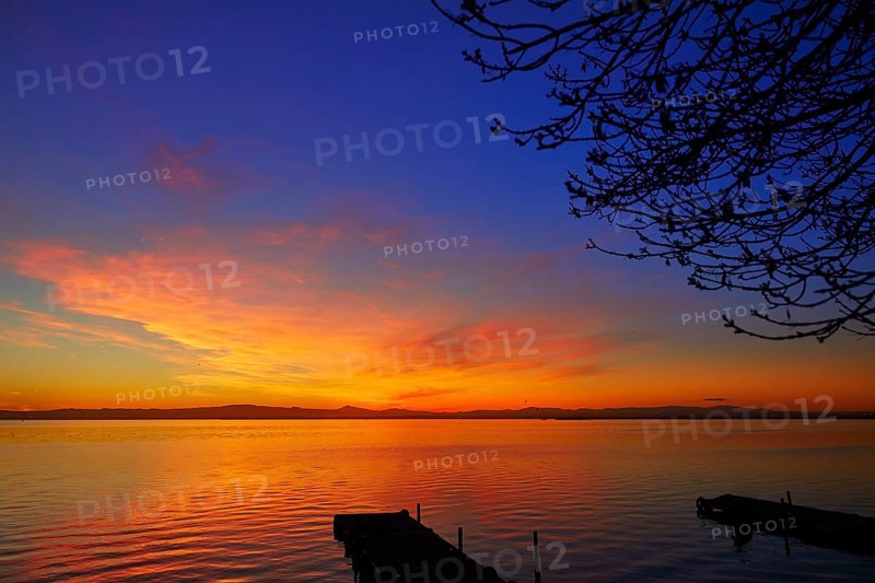 La Albufera lake sunset in El Saler of Valencia at Spain