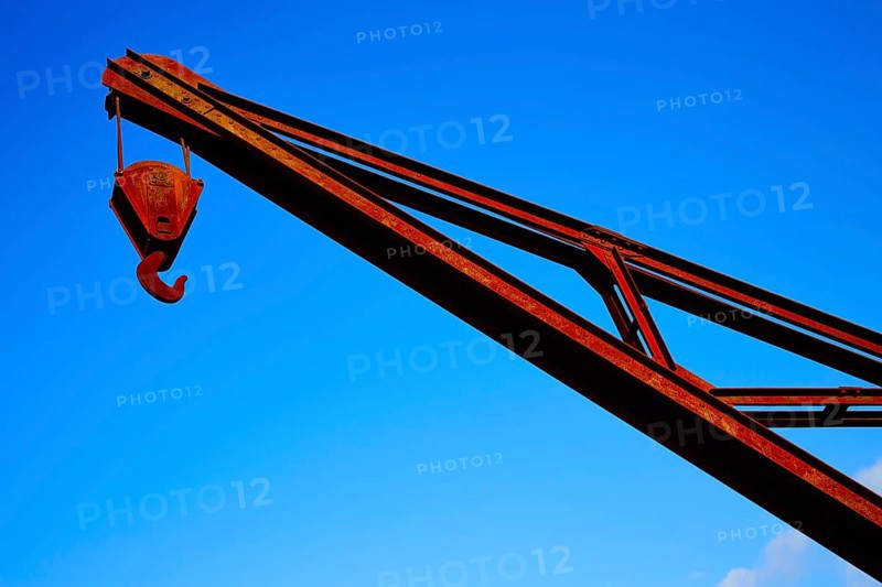 Steel crane old vintage industrial in Santiago de Compostela Galicia