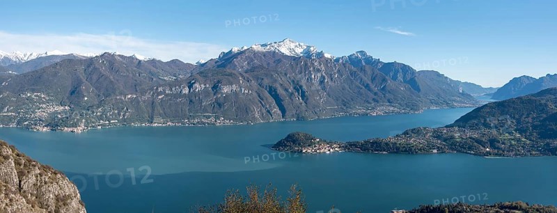 Magnificent view of Bellagio at lake Como seen from Monte Crocione, Italy, Europe