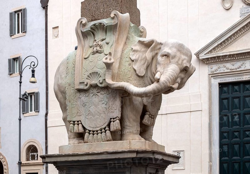 Rome, Roma, Piazza delle Minerva, Elephant by Bernini