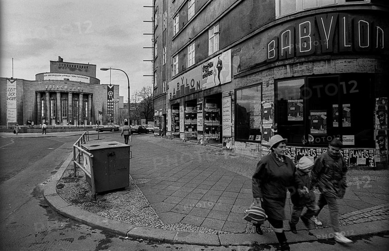 Germany, Berlin, 14.11.1991, Rosa-Luxemburg-Platz, in front of the Babylon cinema (Volksbühne in the background), Europe