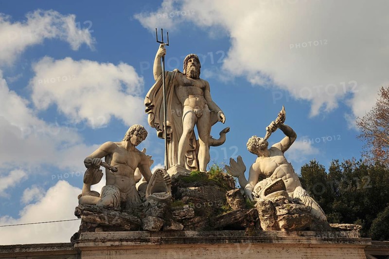 Neptune Fountain Piazza del Popolo in Rome