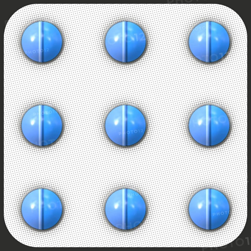 An illustration of nice small blue pills