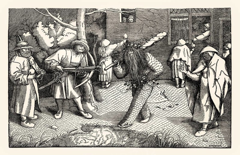 The Masquerade of Orson and Valentine, 1566, Pieter Bruegel the Elder, facsimile of the 19th century