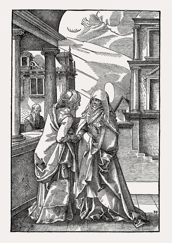 Welcome to Mary by Elizabeth, Tobias Stimmer, 16th century, facsimile of the 19th century