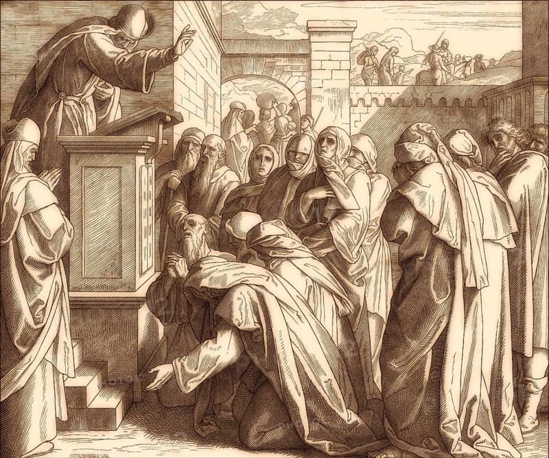 Ezra Reads the Book of the Law, Old Testament, by Julius Schnorr von Carolsfeld