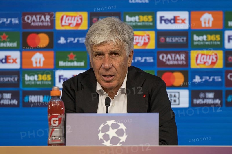 Football match, Coach Gian Piero GASPERINI Atalanta Bergamo at the press conference after the match, various portraits, Stuttgart Arena, Stuttgart