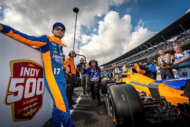 KYLE LARSON (17) of Elk Grove, California prepares to qualify for the 108th Running of the Indianapolis 500 at the Indianapolis Motor Speedway in Speedway, IN