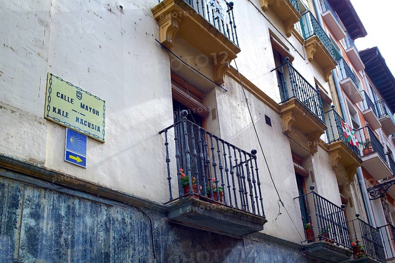 Way of Saint James in Pamplona Calle Mayor street Spain