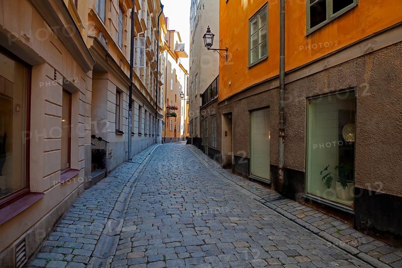 Alleyway in the Historic town Gamla Stan, Stockholm, Sweden, Scandinavia, Europe