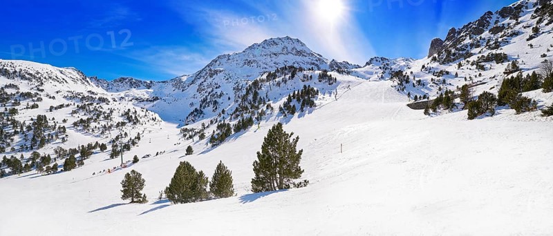 Ordino Arcalis ski resort sector in Andorra at Pyrenees