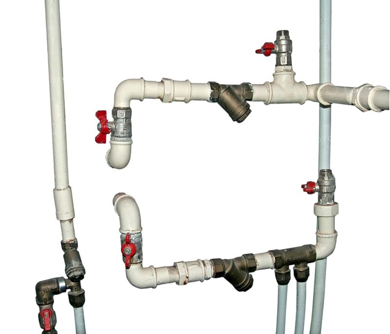 Water pipes and cranes with clipping path