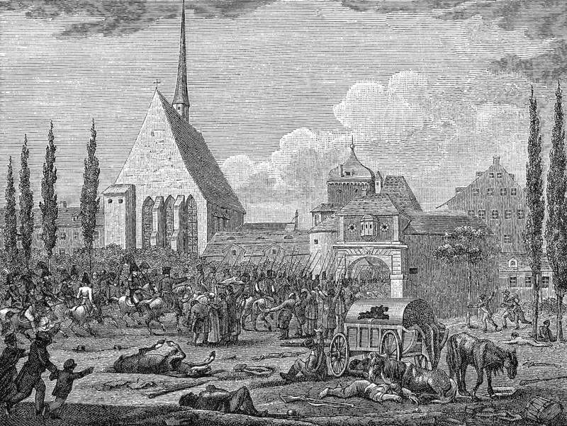 The coalition armies entering Leipzig, 1813, Battle of the Nations, German Wars of Liberation
