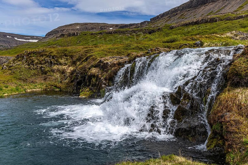 Dynandi waterfalls, Westfjords, Iceland, Europe