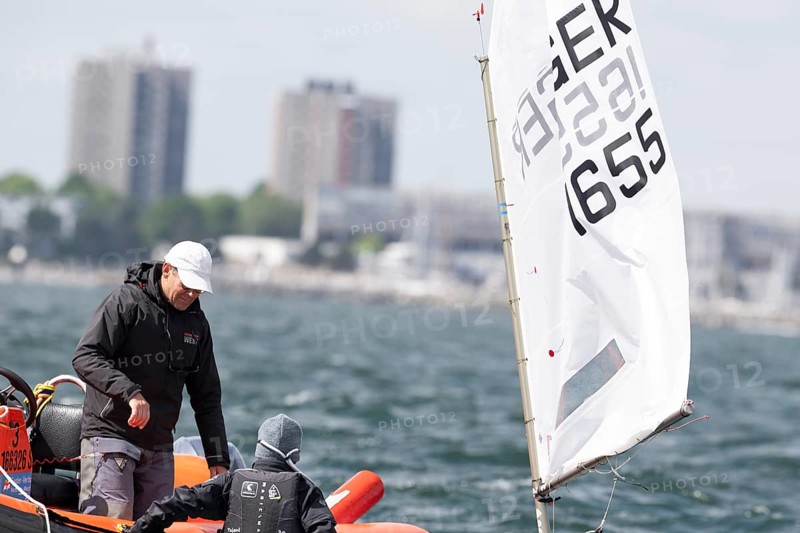 Andreas Dick, Olympic Centre - Schilksee, Kiel, Schleswig Holstein, Lukas CORDES from YCL #GER1655, George Blaschkiewitz, Golden Opti 2025 on 24.05.2025 at the Olympic Centre, Schilksee in Kiel Germany