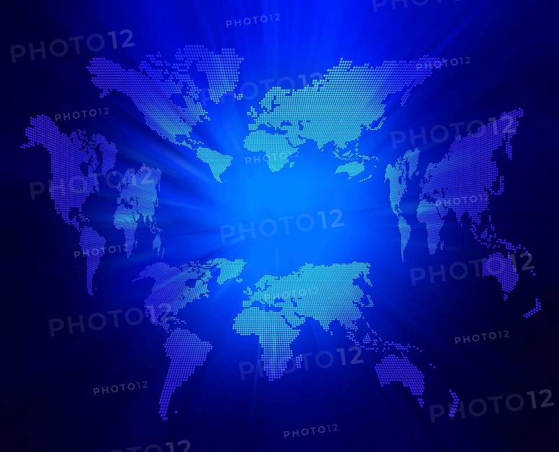Dot World map business background. Blue colors lights on background