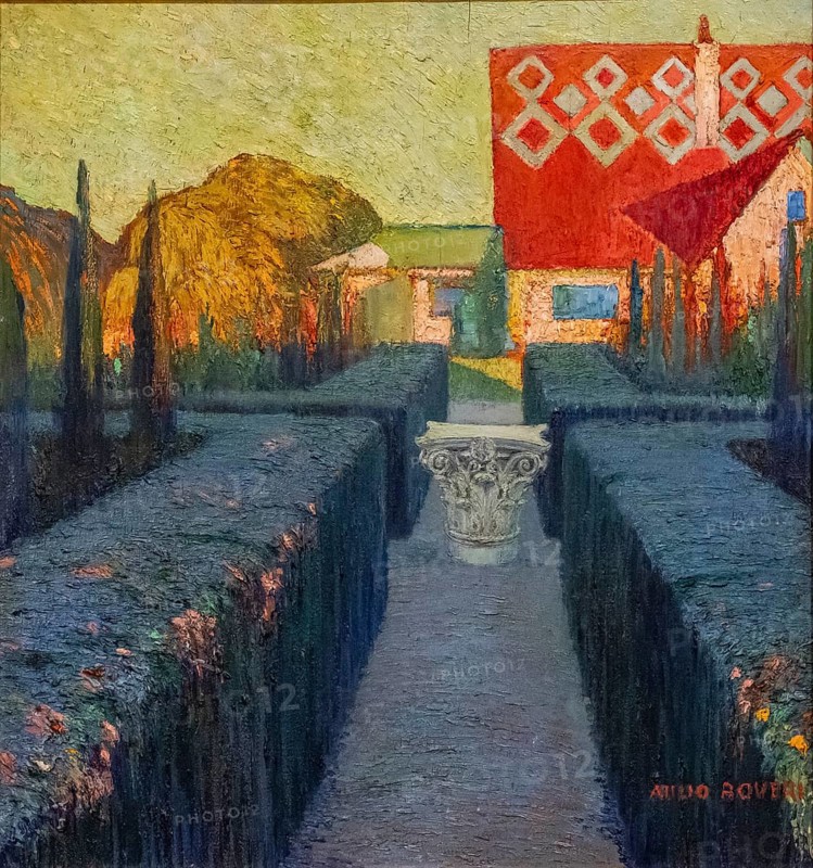 My home, Atilio Boveri, 1925, oil on table, pollensa museum, Majorca, Balearic Islands, Spain, Europe