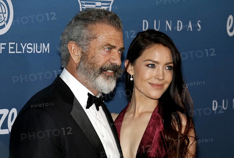 Mel Gibson and Rosalind Ross at the Art Of Elysium's 12th Annual Heaven Celebration held at the Private Venue in Los Angeles, USA on January 5, 2019., Los Angeles, California, USA, North America