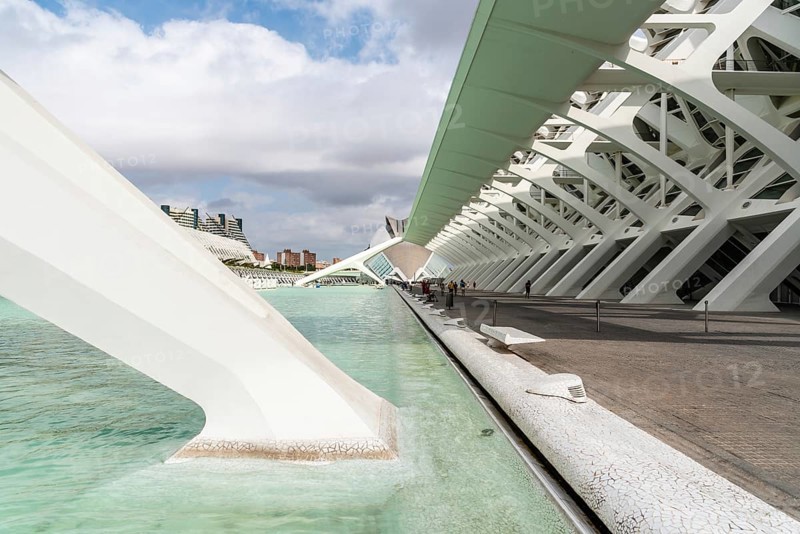 Valencia, Spain, July 30, 2023: View of the City of Arts and Sciences. It was designed by famous Spanish architect Santiago Calatrava, Europe