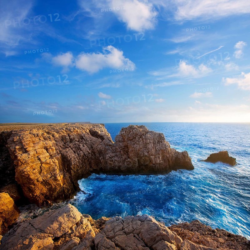 Menorca Punta Nati sunset in Ciutadella Balearic Islands at Mediterranean sea