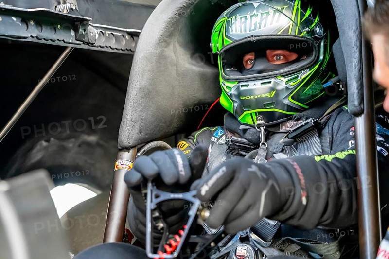 NHRA driver, Matt Hagan, prepares to qualify for the Dodge Power Brokers NHRA Mile-High Nationals in Morrison, CO, USA, North America