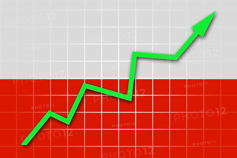 The Polish flag and arrow graph going up
