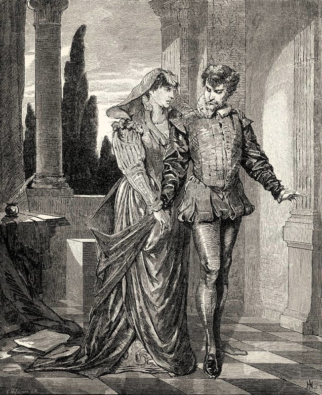 ACT IV., SCENE II., Leonora, Tasso, scene from Torquato Tasso, a play by Johann Wolfgang von Goethe