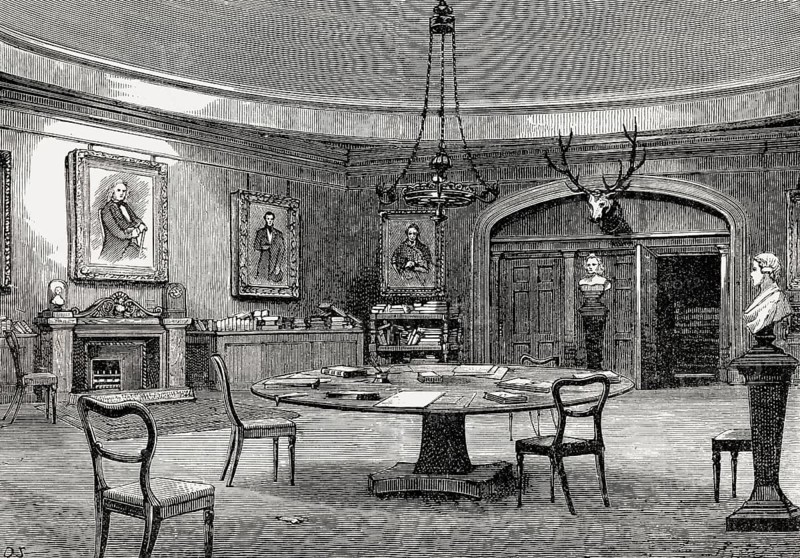 The Literary Saloon at Messers Blackwoods' etablishment, 45, Edinburgh, Scotland, 19th century