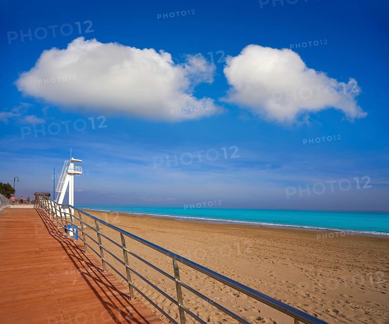 Playa de la Mata beach in Torrevieja of Alicante in Spain at Costa Blanca