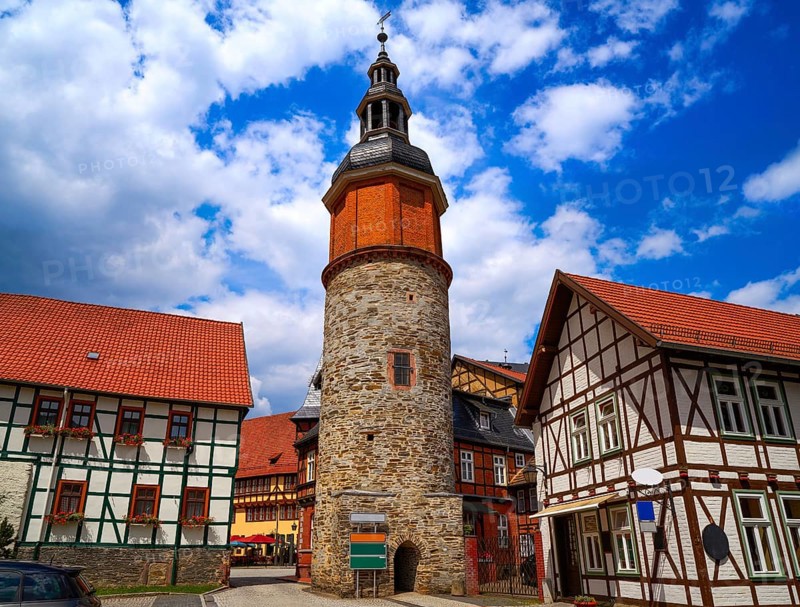 Saiger old tower in Stolberg at Harz Germany