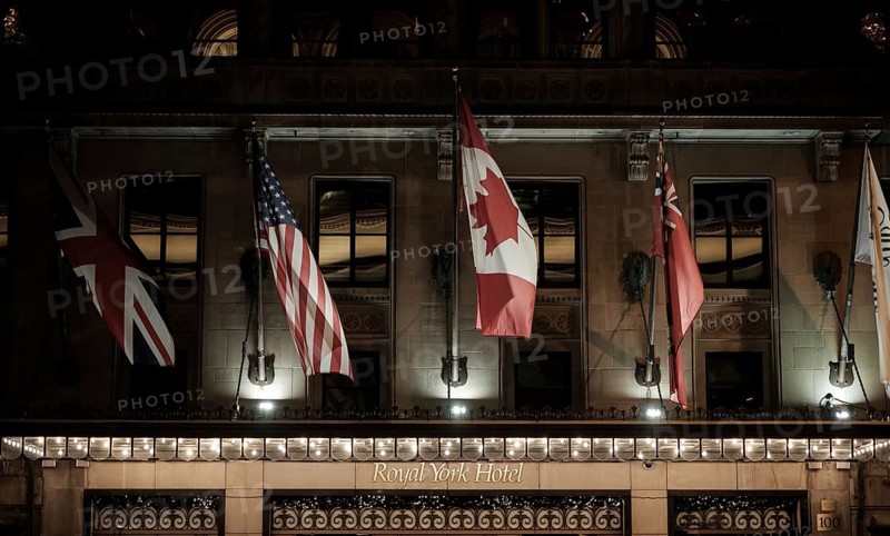The famed Fairmont Royal York luxury hotel in Toronto, Ontario, Canada, North America