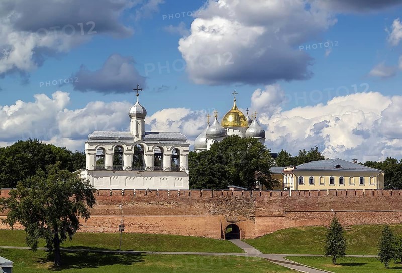 View of the Kremlin of Novgorod the Great from Volkhov River, Russia, Europe